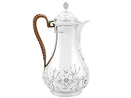 Sterling Silver Hot Water / Coffee Jug - Antique Victorian (1883)