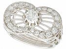1.06 ct Diamond and Platinum Dress Ring - Vintage French Circa 1940