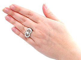 Geometric Diamond Ring Wearing