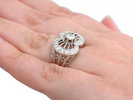 Geometric Diamond Ring Wearing Finger