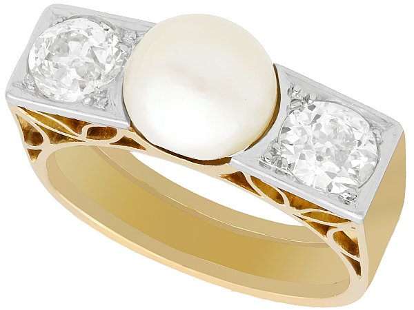 pearl diamond ring
