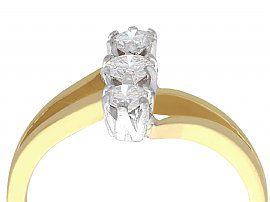 Art Nouveau Style Gold Three Stone Ring