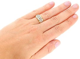 Contemporary Diamond Dress Ring in Gold Wearing 