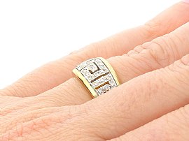 Contemporary Diamond Dress Ring in Gold Wearing Hand