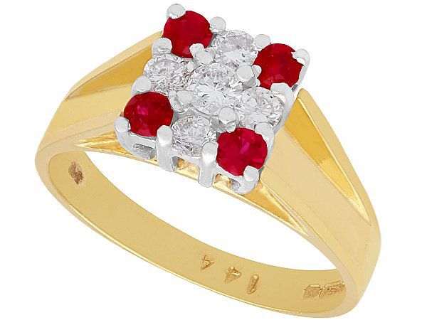 Yellow Gold Ruby and Diamond Dress Ring