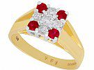 0.24 ct Ruby and 0.25 ct Diamond 18 ct Yellow Gold Dress Ring - Contemporary 2003