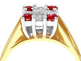 Yellow Gold Ruby and Diamond Cocktail Ring