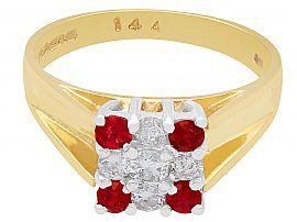 18 ct Yellow Gold Ruby and Diamond Dress Ring