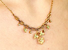 Victorian Floral Necklace Wearing