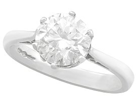 2.24 ct Diamond and Platinum Solitaire Ring -  Vintage Circa 1940 and Contemporary