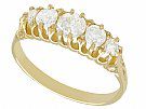 0.95 ct Diamond  and  18 ct Yellow Gold Five Stone Ring - Antique Circa 1910