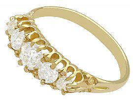 yellow gold five stone ring