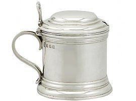 Britannia Standard Silver Mustard Pot - Antique George V