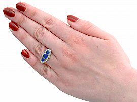 Antique Blue Sapphire and Diamond Ring