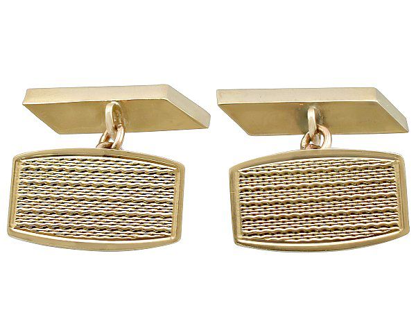 Boutons De Manchette Vintage Or Doré Pour Homme - Occasion, Look Neuf, Origine Inconnue