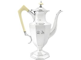 Sterling Silver Coffee Pot - Antique Edwardian; W9843
