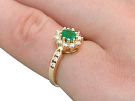 Vintage Emerald Ring on Hand