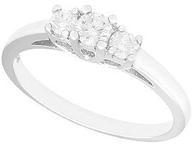 0.33ct Diamond and 18ct White Gold Trilogy Ring - Contemporary Circa 2000