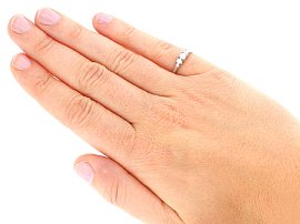 18ct White Gold Three Stone Ring Wearing