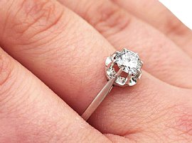 1950s Diamond Engagement Ring wearing