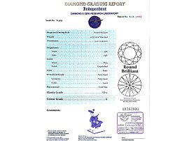 1950s Diamond Engagement Ring certificate 